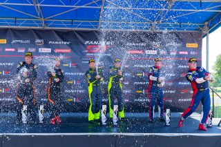 Race 1 Podium, Pirelli GT4 America, SRO America, VIRginia International Raceway, Alton, VA, June 2021. | Fabian Lagunas/SRO