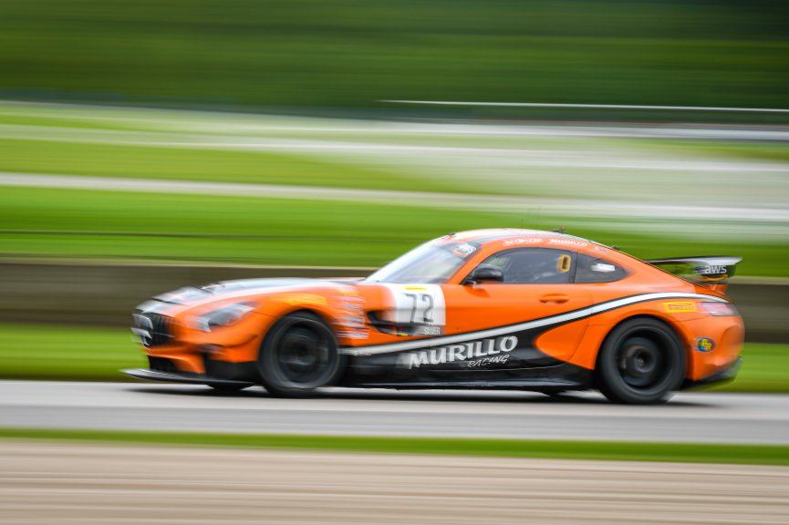 #72 Mercedes-AMG GT4 of Kenny Murillo and Christian Szymczak, Murillo Racing, SL, Pirelli GT4 America, SRO America, Road America, Elkhart Lake, Aug 2021.
