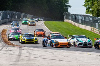 #7 Porsche 718 Cayman GT4 CLUBSPORT MR of Sam Owen and Sean Gibbons, NOLASPORT with OGH, Am, Pirelli GT4 America, SRO America, Road America, Elkhart Lake, Aug 2021. | SRO Motorsports Group