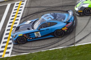 #79 Mercedes-AMG GT4 of Christopher Gumprecht and Kyle Marcelli, RENNtech Motorsports, SL,Pirelli GT4 America, SRO America, Road America, Elkhart Lake, Wisconsin, August 2021. | Brian Cleary/SRO