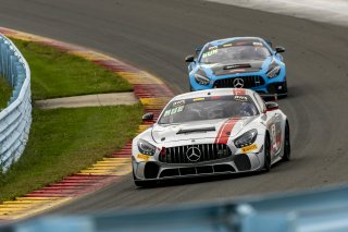 #35 Mercedes-AMG GT4 of Michai Stephens and Colin Mullan, Conquest Racing West, Silver, Pirelli GT4 America, SRO America, Watkins Glen International Raceway, Watkins Glen, NY, September 2021. | SRO Motorsports Group