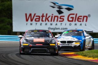 NY, Pirelli GT4 America, Pro-Am, RS1, SRO America, September 2021.#37 Porsche 718 Cayman GT4 CLUBSPORT MR of Charlie Belluardo and Trent Hindman, Watkins Glen, Watkins Glen International raceway
 | Fabian Lagunas/SRO