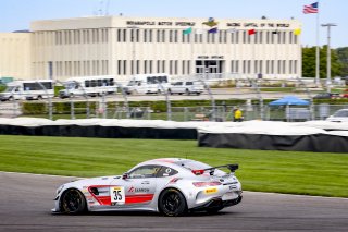 #35 Mercedes-AMG GT4 of Michai Stephens and Colin Mullan, Conquest Racing West, Silver, Pirelli GT4 America, SRO, Indianapolis Motor Speedway, Indianapolis, IN, USA, October 2021 | Brian Cleary/SRO