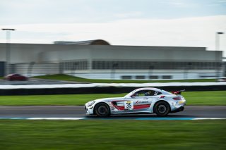#35 Mercedes-AMG GT4 of Michai Stephens and Colin Mullan, Conquest Racing West, Silver, Pirelli GT4 America, SRO, Indianapolis Motor Speedway, Indianapolis, IN, USA, October 2021 | Fabian Lagunas/SRO