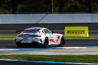 #35 Mercedes-AMG GT4 of Michai Stephens and Colin Mullan, Conquest Racing West, Silver, Pirelli GT4 America, SRO, Indianapolis Motor Speedway, Indianapolis, IN, USA, October 2021 | Fabian Lagunas/SRO