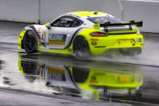 #47 Porsche 718 Cayman GT4 CLUBSPORT MR of Matt Travis and Jason Hart, NOLASPORT, Pro-Am, Pirelli GT4 America, SRO, Indianapolis Motor Speedway, Indianapolis, IN, USA, October 2021
 | Brian Cleary/SRO