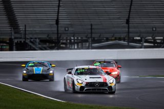 #35 Mercedes-AMG GT4 of Michai Stephens and Colin Mullan, Conquest Racing West, Silver, Pirelli GT4 America, SRO, Indianapolis Motor Speedway, Indianapolis, IN, USA, October 2021 | Fabian Lagunas/SRO