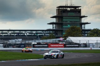 #35 Mercedes-AMG GT4 of Michai Stephens and Colin Mullan, Conquest Racing West, Silver, Pirelli GT4 America, SRO, Indianapolis Motor Speedway, Indianapolis, IN, USA, October 2021 | Fabian Lagunas/SRO