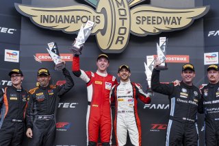 #35 Mercedes-AMG GT4 of Michai Stephens and Colin Mullan, Conquest Racing West, Silver, Pirelli GT4 America, SRO, Indianapolis Motor Speedway, Indianapolis, IN, USA, October 2021 | SRO Motorsports Group