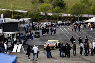 #120 Porsche 718 Cayman GT4 CLUBSPORT MR P of Adam Adelson and Elliott Skeer, Premier Racing, GT4 America, Pro-Am, SRO America, Sonoma Raceway, Sonoma, CA, April  2022.
 | Brian Cleary/SRO