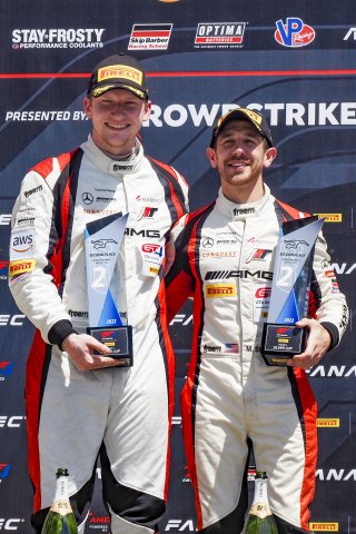 #34 Mercedes-AMG GT4 of Gavin Sanders and Michai Stephens, Conquest Racing/WF Motorsports, GT4 America, Silver, SRO America, Sonoma Raceway, Sonoma, CA, April  2022.
 | Brian Cleary/SRO
