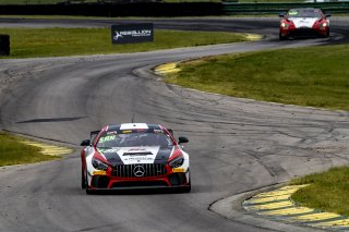 #34 Mercedes-AMG GT4 of Gavin Sanders and Michai Stephens, Conquest Racing/WF Motorsports, GT4 America, Silver, SRO America, VIR, Virginia International Rcaeway, Alton, Virginia, June 2022.
 | Brian Cleary/SRO