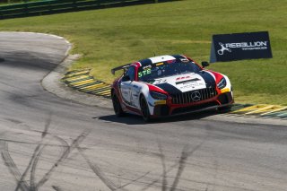 #34 Mercedes-AMG GT4 of Gavin Sanders and Michai Stephens, Conquest Racing/WF Motorsports, GT4 America, Silver, SRO America, VIR, Virginia International Rcaeway, Alton, Virginia, June 2022. | Grier Martin/SRO
