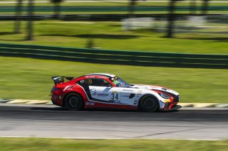 #34 Mercedes-AMG GT4 of Gavin Sanders and Michai Stephens, Conquest Racing/WF Motorsports, GT4 America, Silver, SRO America, VIR, Virginia International Rcaeway, Alton, Virginia, June 2022.
 | SRO Motorsports Group