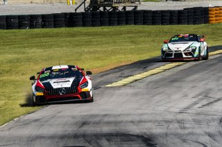#34 Mercedes-AMG GT4 of Gavin Sanders and Michai Stephens, Conquest Racing/WF Motorsports, GT4 America, Silver, SRO America, VIR, Virginia International Rcaeway, Alton, Virginia, June 2022. | Grier Martin/SRO