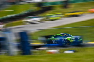 #18 Porsche 718 Cayman GT4 RS Clubsport of Eric Filgueiras and Steven McAleer, RS1, GT4 America, Pro-Am, SRO America, VIR, Virginia International Rcaeway, Alton, Virginia, June 2022.
 | Fred Hardy/SRO