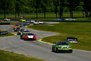 #18 Porsche 718 Cayman GT4 RS Clubsport of Eric Filgueiras and Steven McAleer, RS1, GT4 America, Pro-Am, SRO America, VIR, Virginia International Rcaeway, Alton, Virginia, June 2022.
 | James Lietz/SRO