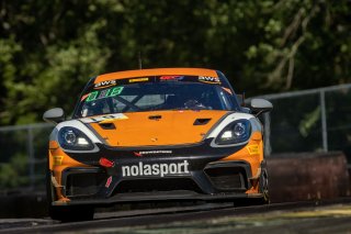 #19 Porsche 718 Cayman GT4 RS Clubsport of Alain Staid and Thomas Merrill, NOLASPORT, GT4 America, Pro-Am, SRO America, VIR, Virginia International Rcaeway, Alton, Virginia, June 2022.
 | Regis Lefebure/SRO