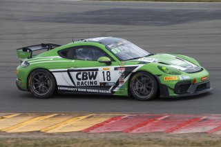 #18 Porsche 718 Cayman GT4 RS Clubsport of Eric Filgueiras and Steven McAleer, RS1, GT4 America, Pro-Am, SRO America, Watkins Glen International raceway, Watkins Glen, NY, July 2022..
 | SRO Motorsports Group