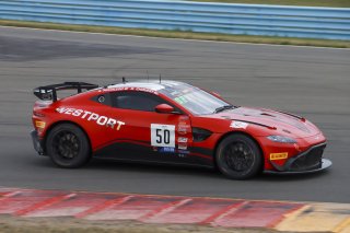 #50 Aston Martin Vantage AMR GT4 of Ross Chouest and Aaron Povoledo, Chouest Povoledo racing, GT4 America, Pro-Am, SRO America, Watkins Glen International raceway, Watkins Glen, NY, July 2022..
 | SRO Motorsports Group