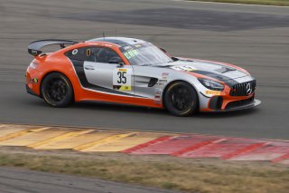 #35 Mercedes-AMG GT4 of Josh Hurley and Manny Franco, Conquest Racing, GT4 America, Silver, SRO America, Watkins Glen International raceway, Watkins Glen, NY, July 2022..
 | SRO Motorsports Group