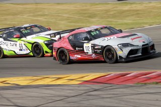 #112 Toyota GR Supra GT4 of Dominc Starkweather and Ryan Dexter, Dexter Racing, GT4 America, Pro-Am, SRO America, Watkins Glen International raceway, Watkins Glen, NY, July 2022..
 | SRO Motorsports Group