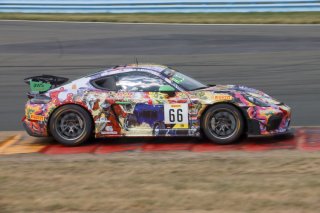 #66 Porsche 718 Cayman GT4 RS Clubsport of Derek DeBoer and Jason Alexandris, The Racers Group, GT4 America, Am, SRO America, Watkins Glen International raceway, Watkins Glen, NY, July 2022..
 | SRO Motorsports Group