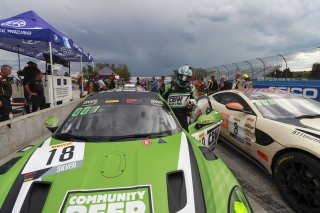 #18 Porsche 718 Cayman GT4 RS Clubsport of Eric Filgueiras and Steven McAleer, RS1, GT4 America, Pro-Am, SRO America, Watkins Glen International raceway, Watkins Glen, NY, July 2022..
 | SRO Motorsports Group