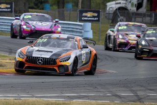 #35 Mercedes-AMG GT4 of Josh Hurley and Manny Franco, Conquest Racing, GT4 America, Silver, SRO America, Watkins Glen International raceway, Watkins Glen, NY, July 2022..
 | SRO Motorsports Group