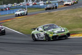 #18 Porsche 718 Cayman GT4 RS Clubsport of Eric Filgueiras and Steven McAleer, RS1, GT4 America, Pro-Am, SRO America, Watkins Glen International raceway, Watkins Glen, NY, July 2022..
 | SRO Motorsports Group