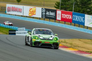 #18 Porsche 718 Cayman GT4 RS Clubsport of Eric Filgueiras and Steven McAleer, RS1, GT4 America, Pro-Am, SRO America, Watkins Glen International raceway, Watkins Glen, NY, July 2022..
 | SRO Motorsports Group