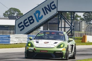 #18 Porsche 718 Cayman GT4 RS Clubsport of Eric Filgueiras and Steven McAleer, RS1, GT4 America, Pro-Am, SRO America, Sebring International Raceway, Sebring, FL, September 2021.
 | Brian Cleary/SRO