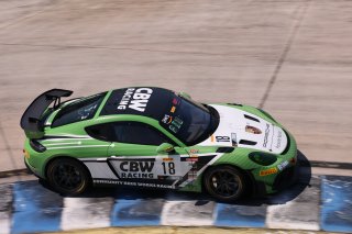 #18 Porsche 718 Cayman GT4 RS Clubsport of Eric Filgueiras and Steven McAleer, RS1, GT4 America, Pro-Am, SRO America, Sebring Int&rsquo;l Raceway, Sebring Florida, September 2022
 | Regis Lefebure/SRO