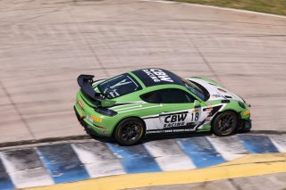 #18 Porsche 718 Cayman GT4 RS Clubsport of Eric Filgueiras and Steven McAleer, RS1, GT4 America, Pro-Am, SRO America, Sebring Int&rsquo;l Raceway, Sebring Florida, September 2022
 | Regis Lefebure/SRO