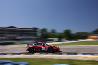 #427 Porsche 718 Cayman GT4 CLUBSPORT MR of Anthony Bartone and Andy Pilgrim, Regal Motorsports, GT4 America, Am, SRO America, Sebring Int’l Raceway, Sebring Florida, September 2022
 | Regis Lefebure/SRO