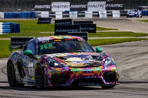 #66 Porsche 718 Cayman GT4 RS Clubsport of Derek DeBoer and Jason Alexandris, The Racers Group, GT4 America, Am, SRO America, Sebring Int’l Raceway, Sebring Florida, September 2022
 | Regis Lefebure/SRO