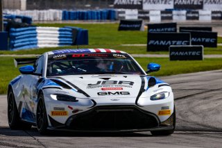 #2 Aston Martin Vantage AMR GT4 of Jason Bell and Andrew Davis, GMG Racing, GT4 America, Pro-Am, SRO America, Sebring Int’l Raceway, Sebring Florida, September 2022
 | Regis Lefebure/SRO