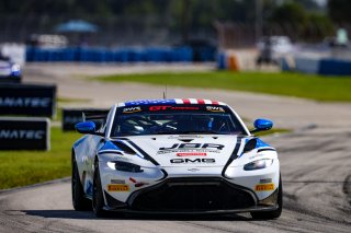 #2 Aston Martin Vantage AMR GT4 of Jason Bell and Andrew Davis, GMG Racing, GT4 America, Pro-Am, SRO America, Sebring Int’l Raceway, Sebring Florida, September 2022
 | Regis Lefebure/SRO