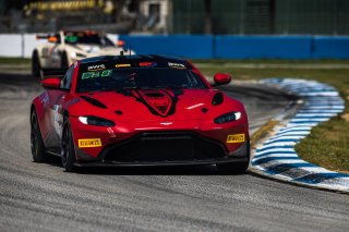#50 Aston Martin Vantage AMR GT4 of Ross Chouest and Aaron Povoledo, Chouest Povoledo racing, GT4 America, Pro-Am, SRO America, Sebring International Raceway, Sebring, FL, September 2022.
 | Fabian Lagunas/SRO             