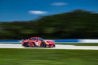 #427 Porsche 718 Cayman GT4 CLUBSPORT MR of Anthony Bartone and Andy Pilgrim, Regal Motorsports, GT4 America, Am, SRO America, Sebring International Raceway, Sebring, FL, September 2022.
 | SRO Motorsports Group