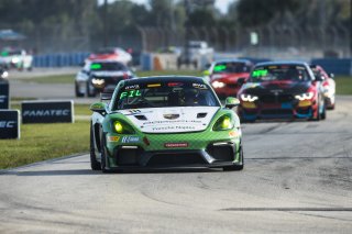 #18 Porsche 718 Cayman GT4 RS Clubsport of Eric Filgueiras and Steven McAleer, RS1, GT4 America, Pro-Am, SRO America, Sebring International Raceway, Sebring, FL, September 2022.
 | Fabian Lagunas/SRO             