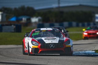 #34 Mercedes-AMG GT4 of Gavin Sanders and Michai Stephens, Conquest Racing/WF Motorsports, GT4 America, Silver, SRO America, Sebring International Raceway, Sebring, FL, September 2022.
 | Fabian Lagunas/SRO             