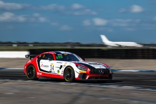 #34 Mercedes-AMG GT4 of Gavin Sanders and Michai Stephens, Conquest Racing/WF Motorsports, GT4 America, Silver, SRO America, Sebring International Raceway, Sebring, FL, September 2022.
 | SRO Motorsports Group