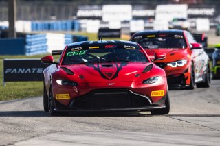 #50 Aston Martin Vantage AMR GT4 of Ross Chouest and Aaron Povoledo, Chouest Povoledo racing, GT4 America, Pro-Am, SRO America, Sebring International Raceway, Sebring, FL, September 2022.
 | Fabian Lagunas/SRO             