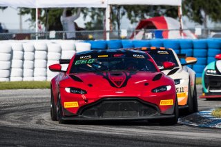 #50 Aston Martin Vantage AMR GT4 of Ross Chouest and Aaron Povoledo, Chouest Povoledo racing, GT4 America, Pro-Am, SRO America, Sebring International Raceway, Sebring, FL, September 2022.
 | Fabian Lagunas/SRO             