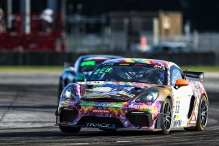 #66 Porsche 718 Cayman GT4 RS Clubsport of Derek DeBoer and Jason Alexandris, The Racers Group, GT4 America, Am, SRO America, Sebring International Raceway, Sebring, FL, September 2022.
 | Fabian Lagunas/SRO             