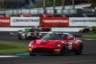 #50 Aston Martin Vantage AMR GT4 of Ross Chouest and Aaron Povoledo, Chouest Povoledo racing, GT4 America, Pro-Am, SRO America, Indianapolis Motor Speedway, Indianapolis, Indiana, Oct 2022.
 | Fabian Lagunas/SRO        