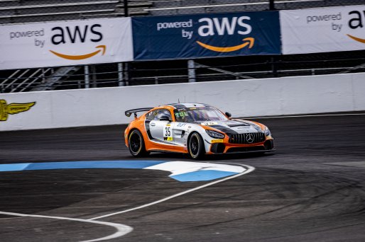 #35 Mercedes-AMG GT4 of Custodio Toledo and Paulo Carcasci, Conquest Racing, GT4 America, Am, SRO America, Indianapolis Motor Speedway, Indianapolis, Indiana, Oct 2022.
 | Regis Lefebure/SRO