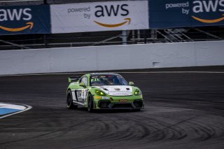 #18 Porsche 718 Cayman GT4 RS Clubsport of Eric Filgueiras and Steven McAleer, RS1, GT4 America, Pro-Am, SRO America, Indianapolis Motor Speedway, Indianapolis, Indiana, Oct 2022.
 | Regis Lefebure/SRO