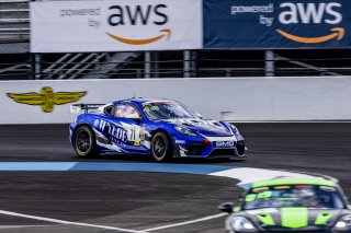 #71 Porsche 718 Cayman GT4 RS Clubsport of Jay Logan and Joel Miller, GMG Racing, GT4 America, Pro-Am, SRO America, Indianapolis Motor Speedway, Indianapolis, Indiana, Oct 2022.
 | Regis Lefebure/SRO